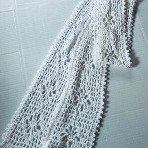 Knitted off white scarf